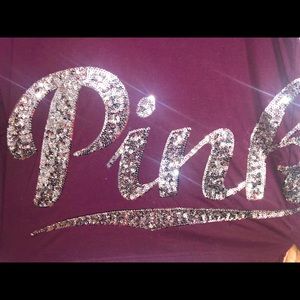 PINK VS Raspberry/Wine Long Sleeve Sparkle Top